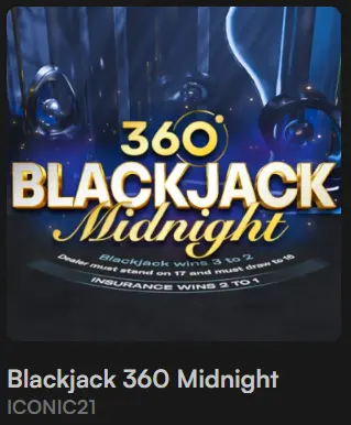 Blackjack 360 Midnight at Harry Casino Live