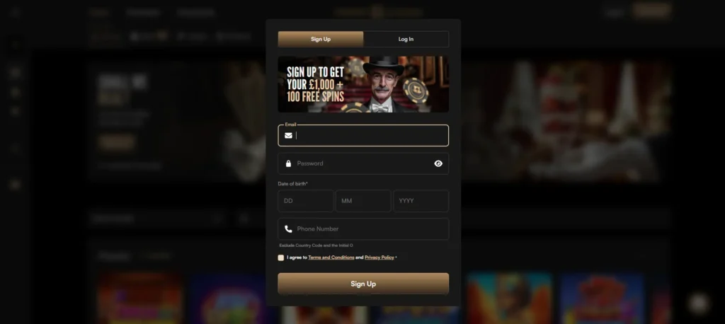 Creating an Account at HarryCasino